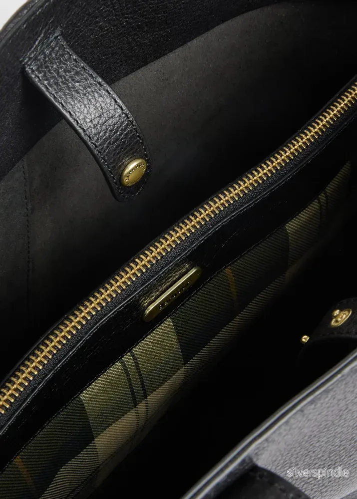Barbour alder Large Leather Bag Tote Bag Black - Bild 2