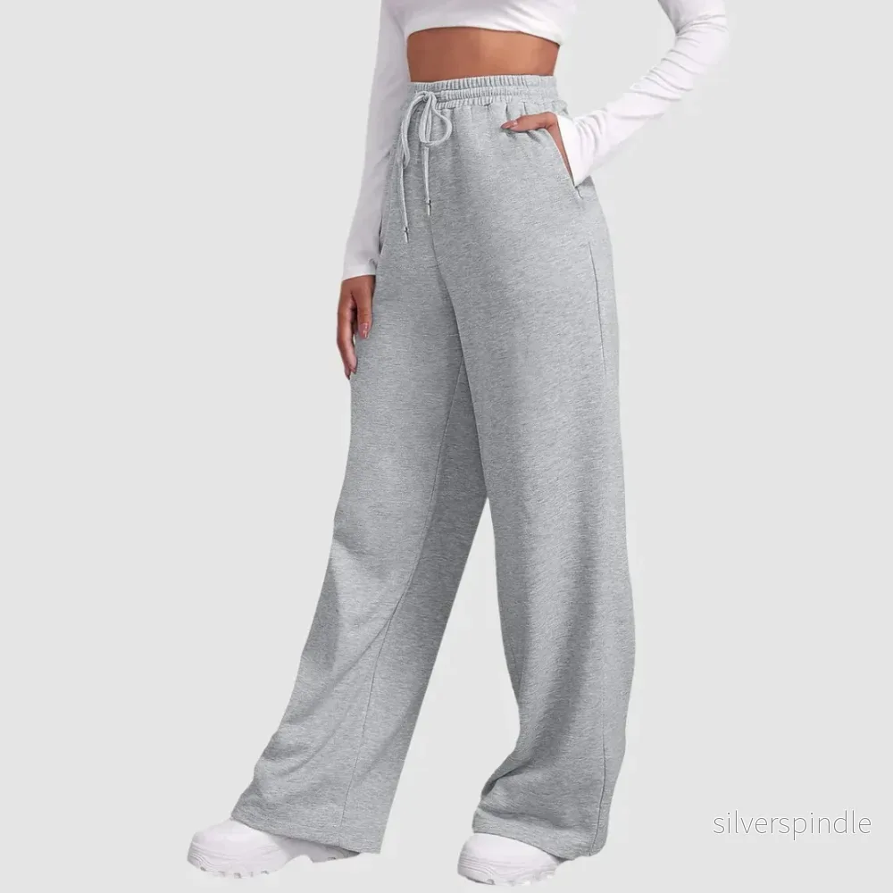 Bredbenade Joggers för Kvinnor med Justerbar Midja | Bekväm och Mångsidig Stil för Aktiv Livsstil - Bild 2