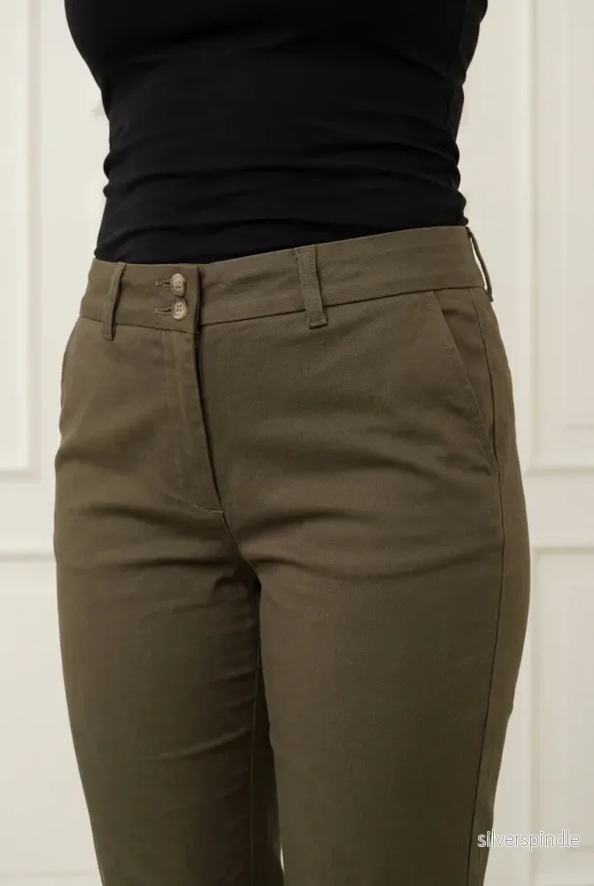 Isay Long Highwaist Chino - Khaki - Bild 2