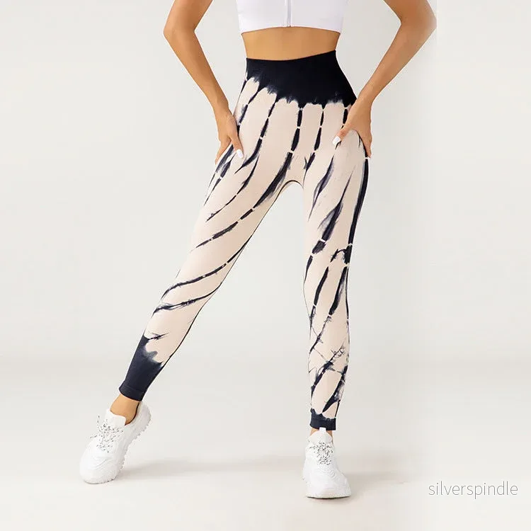 Mason | Sömlösa Högstretchbyxor med Tie Dye-Mönster Mason | Sömlösa Högstretchbyxor med Tie Dye-Mönster