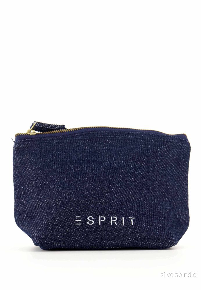 DENIM NECESSÄR MED ESPIRIT LOGO TRYCKT I VITT – Blå DENIM NECESSÄR MED ESPIRIT LOGO TRYCKT I VITT – Blå
