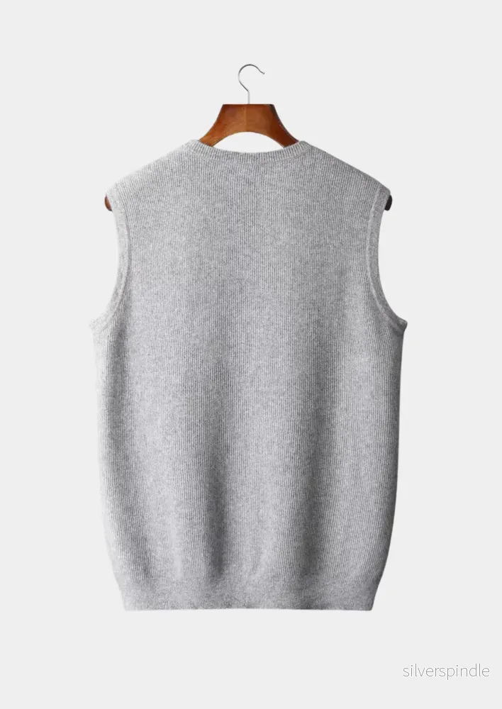 Minimalistisk Herr Väst | Ärmlös Design med Rund Halsringning | Mångsidig Layering för Stil och Komfort - Bild 2