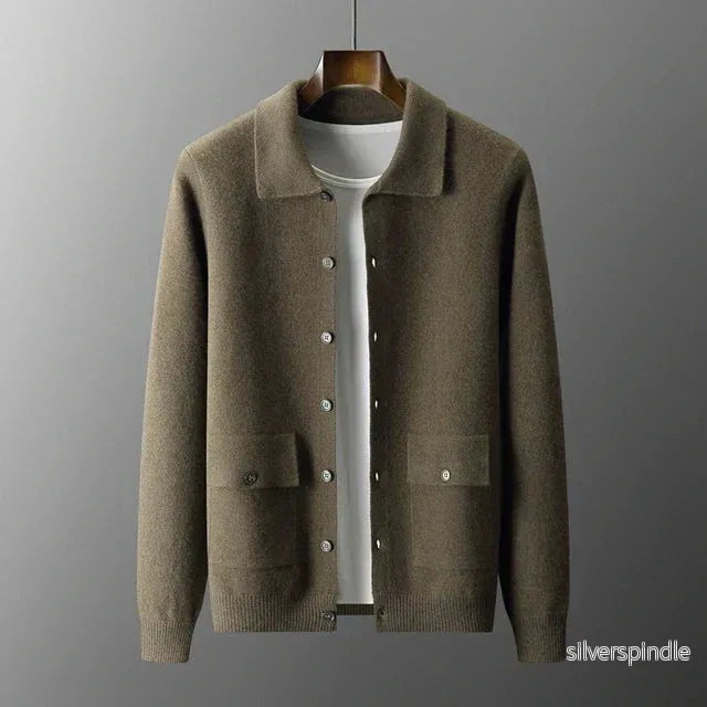 Mjuk Stickad Cardigan Män med Smart Krage | Mångsidig Design för Vardagsbruk Mjuk Stickad Cardigan Män med Smart Krage | Mångsidig Design för Vardagsbruk