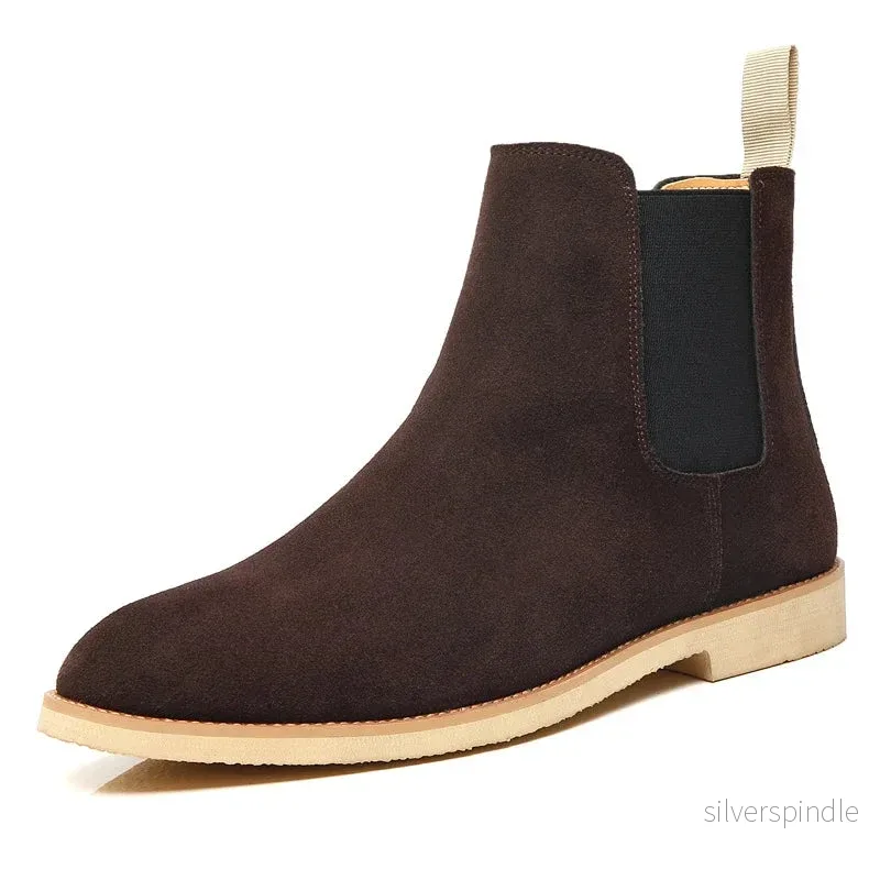 Retro Chelsea-stövlar | Medelhöga Ankelstövlar med Elegant Slip-On Design | Hållbara och Mångsidiga för Stil och Komfort