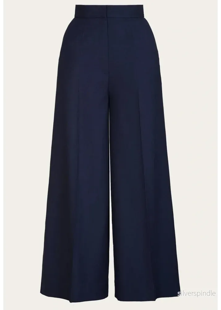 The Palazzo Perfection Pants - Navy herringbone wool - Bild 3