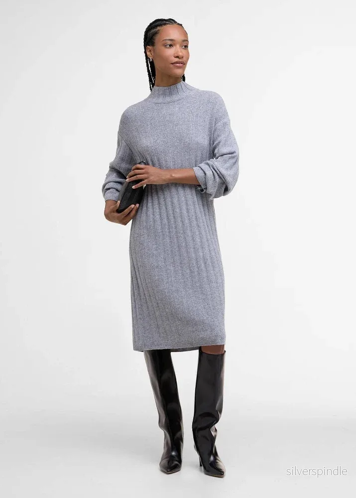 Barbour Sophia Knitted Midi Dress Lh Grey Barbour Sophia Knitted Midi Dress Lh Grey