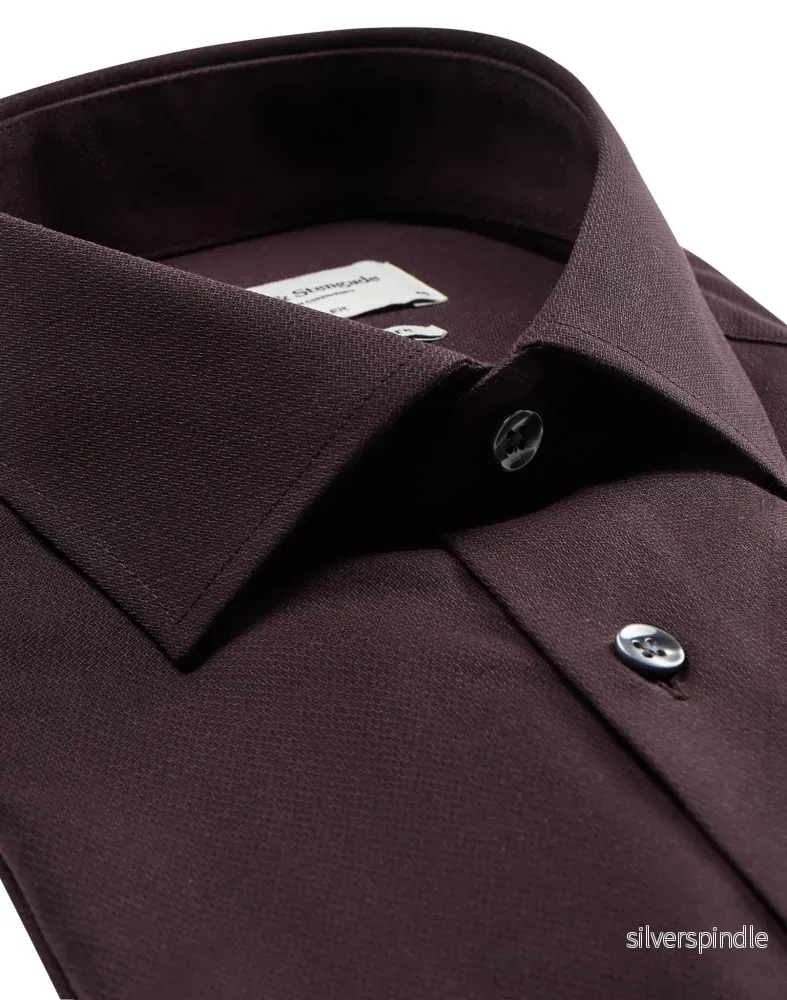 BS Denham slim fit Skjorta - Bordeaux - Bild 2
