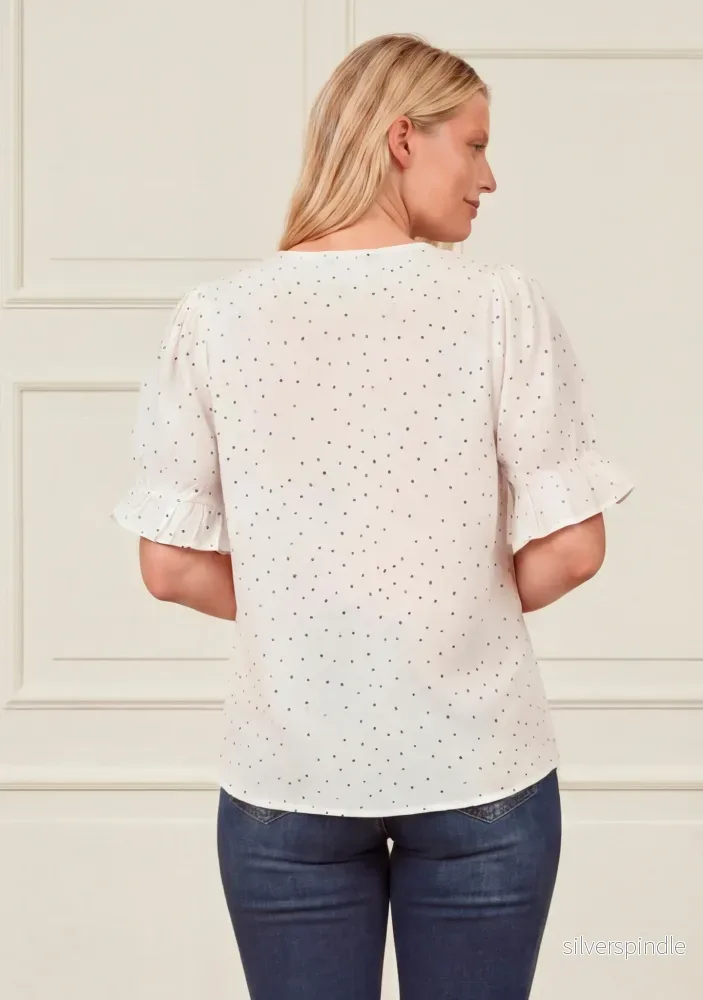 Molly Blouse - White w/Black - Bild 2