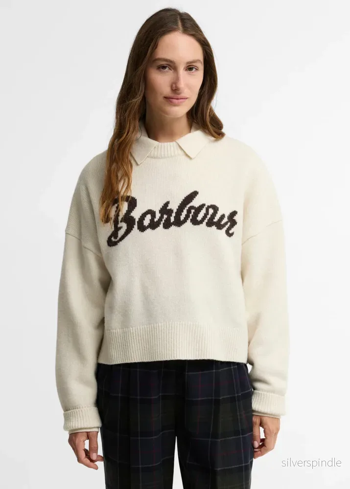 Barbour IvyBridge Knitted Jumper Ecru Barbour IvyBridge Knitted Jumper Ecru