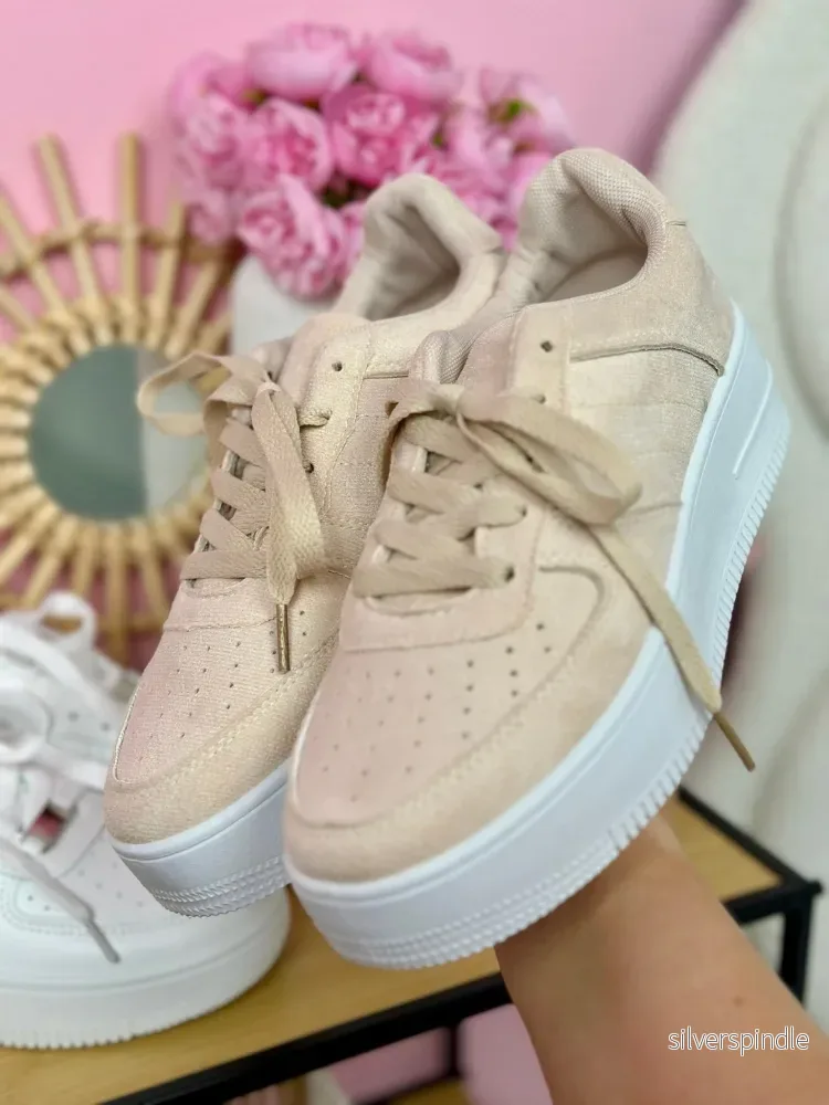 Ella | Beige Low-Top Sneakers för Vardagsbruk