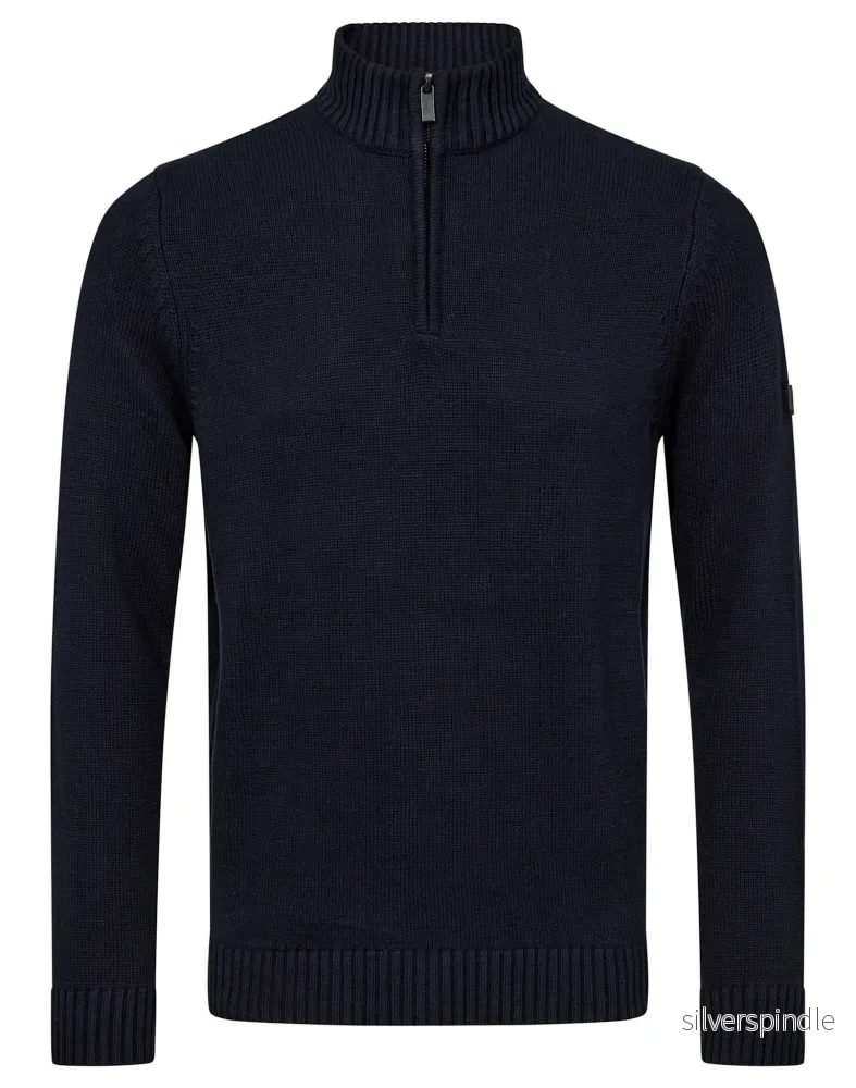 BS Cunha Regular Fit Stickat – Navy BS Cunha Regular Fit Stickat – Navy
