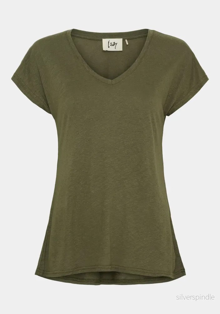 Tess V-Neck T-Shirt - Khaki