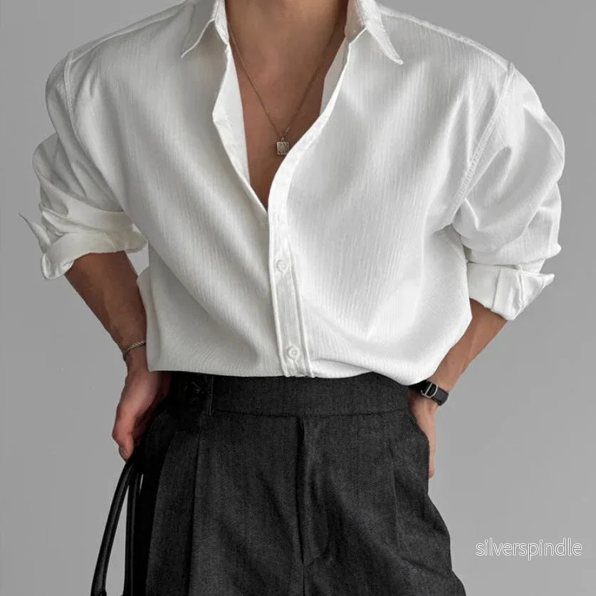 Ethan | Elegant Plisserad Herrskjorta Med Minimalistisk Design - Bild 3