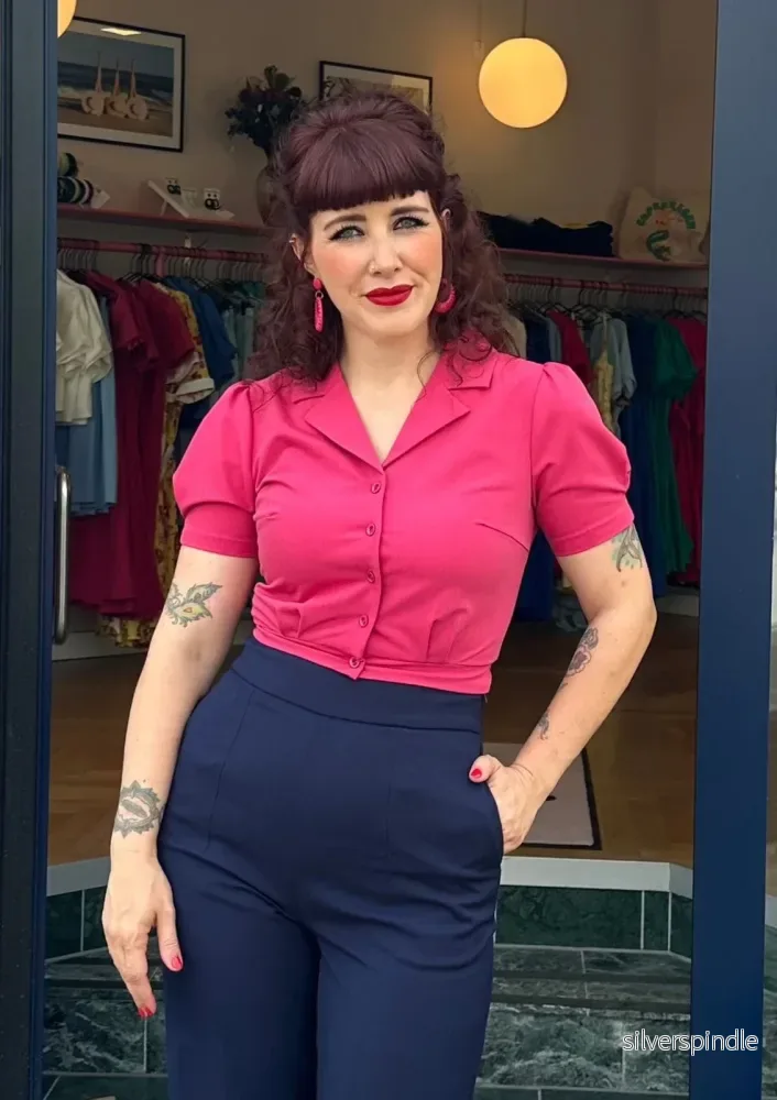 Creolörhängen med 1950-talsmönster - rosa - Bild 3