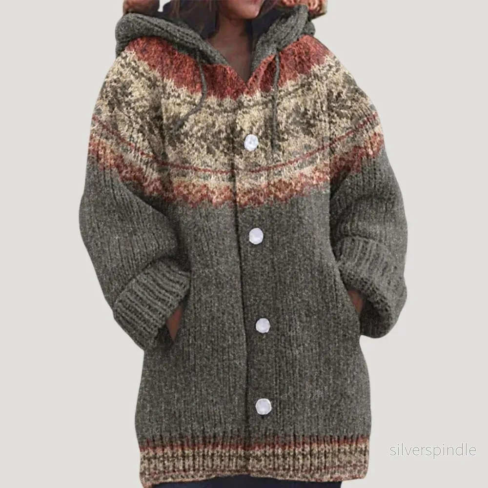 Olivia | Chunky Knit Hooded Cardigan för Kalla Dagar - Bild 3