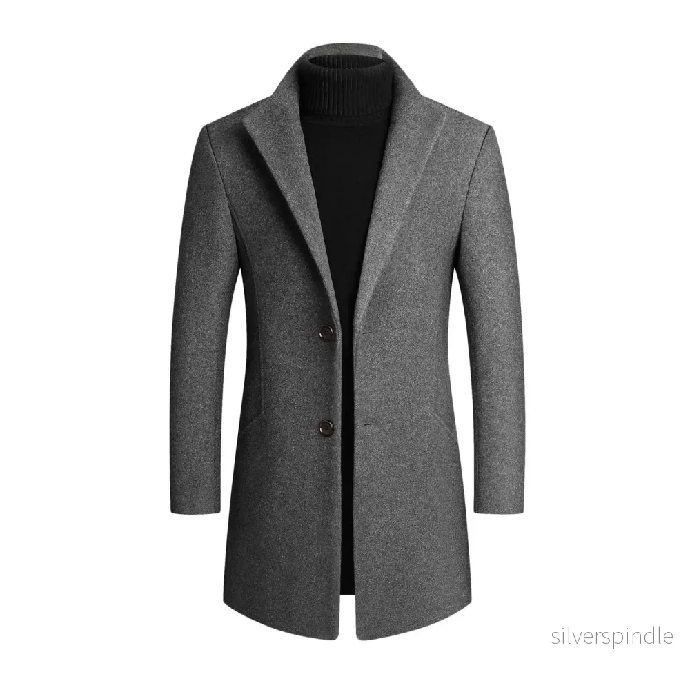 Skräddarsydd Herrkappa | Vinröd Kappa med Hackslag och Tvåknappsfästning | Elegant Stil för Höst och Vinter - Bild 2