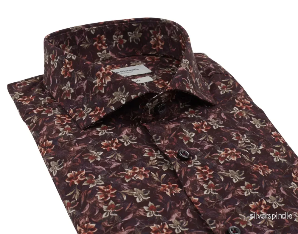 BS Juice Slim Fit Skjorta - Bordeaux - Bild 2