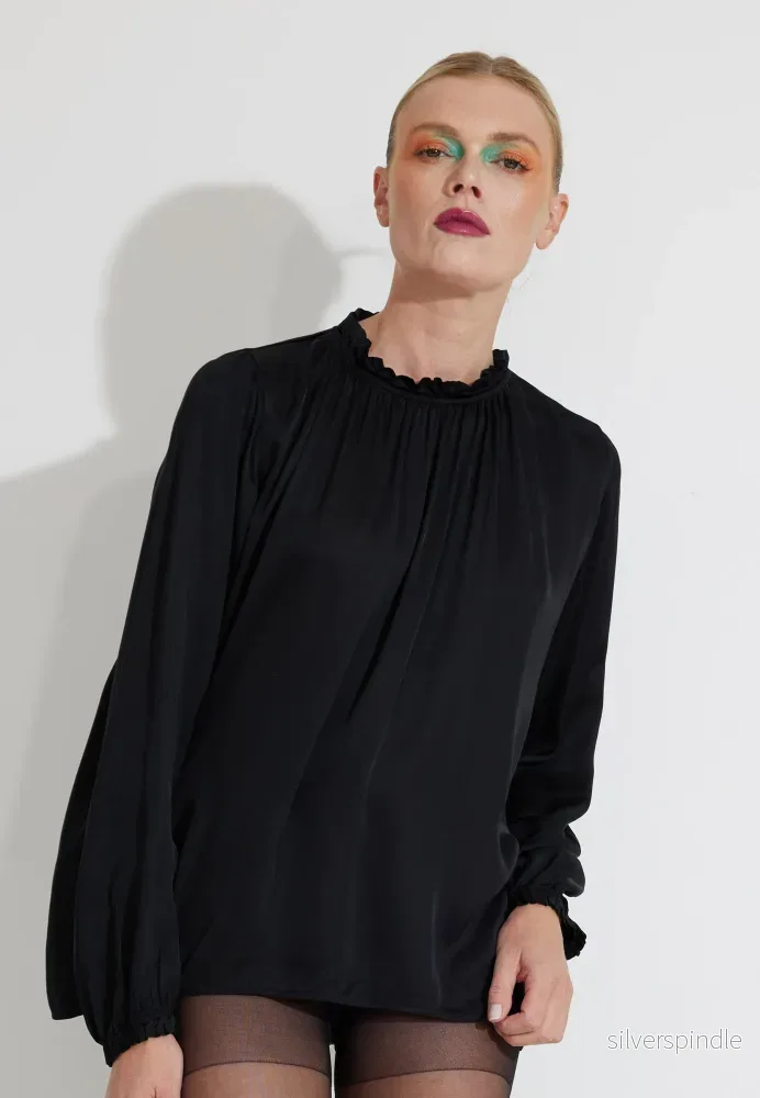 VALETTA BLOUSE BLUS - Black - Bild 3