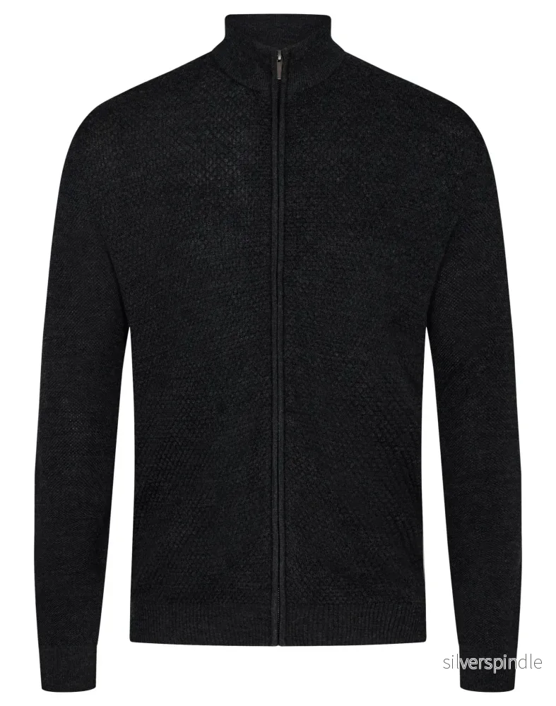 BS Conrad regular fit Stickad tröja – Charcoal