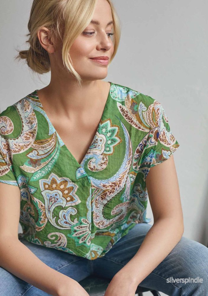 Lotta Top – Grass Green Paisley Lotta Top – Grass Green Paisley