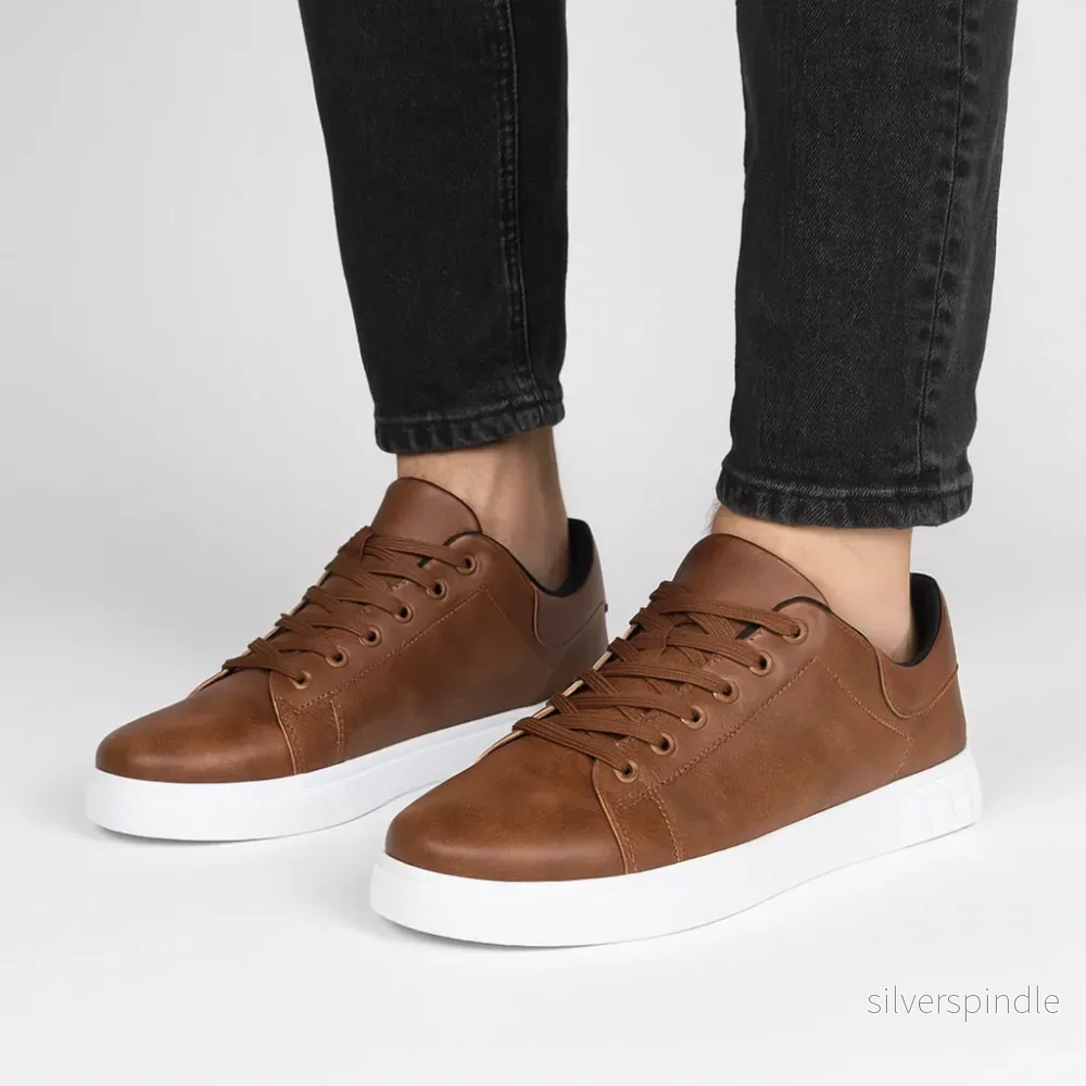 Moderna Sneakers Män | Casual Snörskor med Slitstark Sula | Bekväm Design för Vardagsbruk - Bild 3