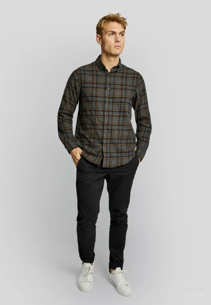 BS Hamar casual slim fit Skjorta - Dark Grey - Bild 3