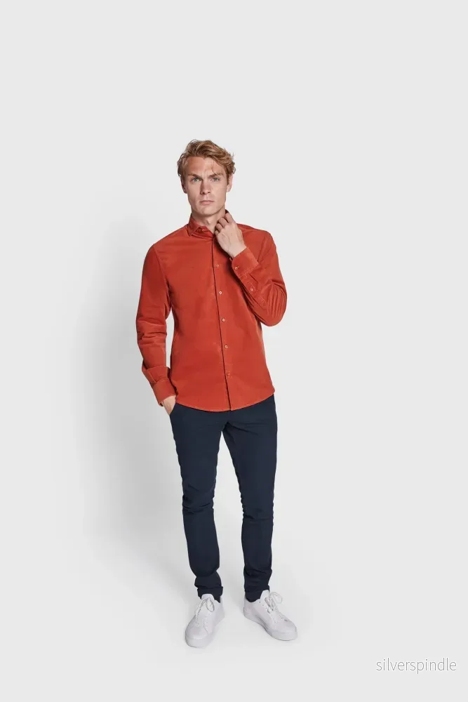BS Jobe Casual Slim Fit Skjorta - Orange - Bild 3