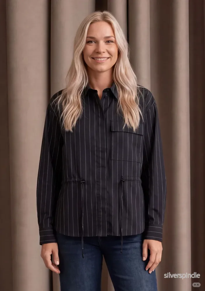 Sigga Striped Jacket – Black Pinstripe Sigga Striped Jacket – Black Pinstripe