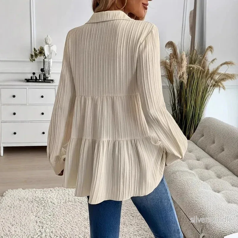 Emma | Elegant Långärmad Pullover Skjorta - Bild 3