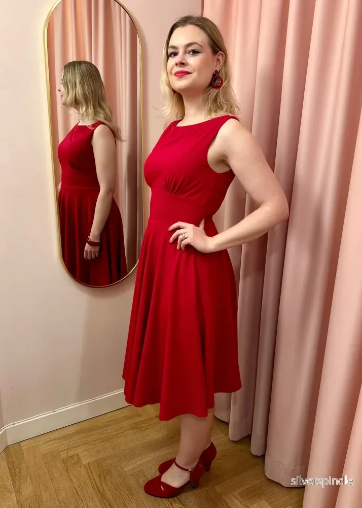 Ruby swingklänning ärmlös - röd - Bild 3