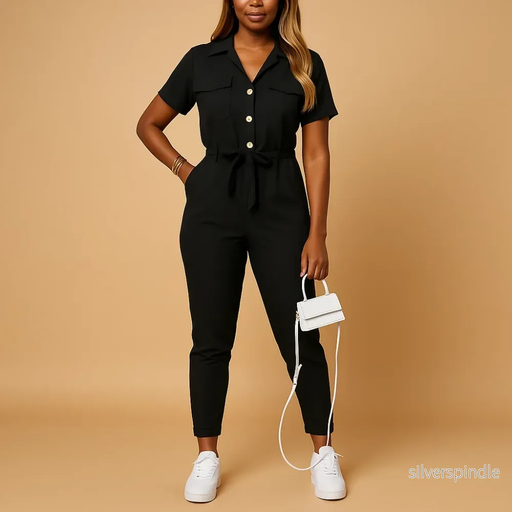 Elegant Jumpsuit med Knappdetaljer för Kvinnor | Mångsidig Design för Vardagselegans - Bild 3
