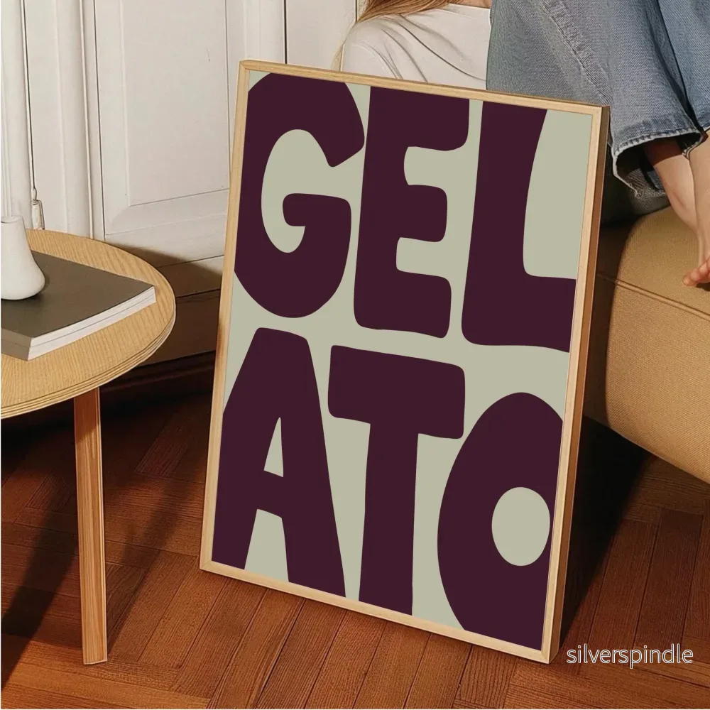 Texttavla i aubergine – Gelato med chunky font Texttavla i aubergine – Gelato med chunky font