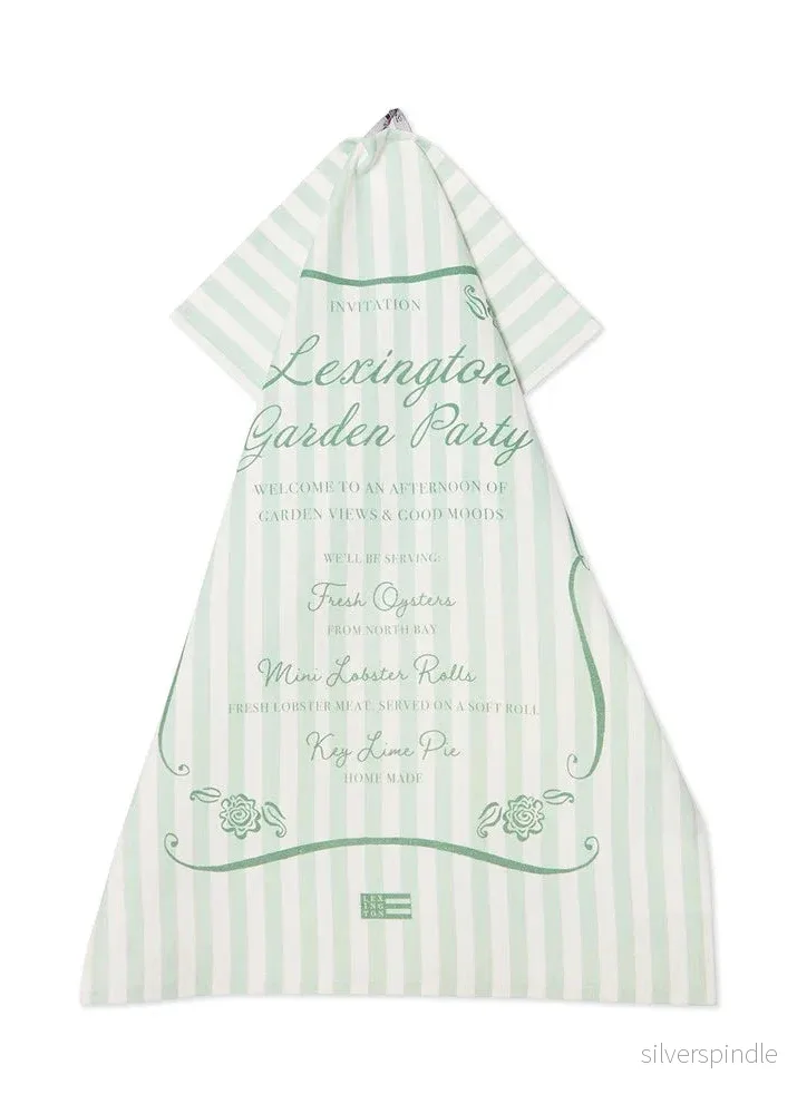 Lexington Garden Party Org Cot Kitchen Towel GR/WH