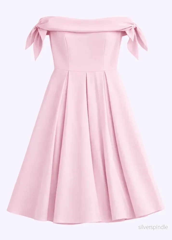 Tilly pennklänning med off shoulder - pink