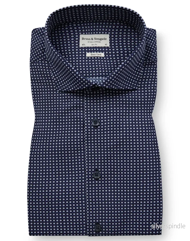 BS Karalek Slim Fit Skjorta - Navy