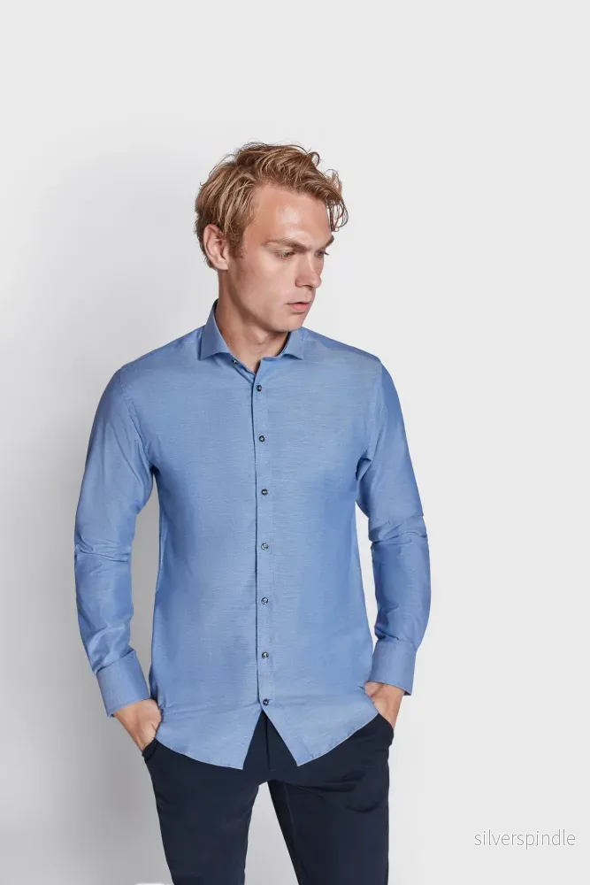 BS Immobile Slim Fit Skjorta - Blå - Bild 3