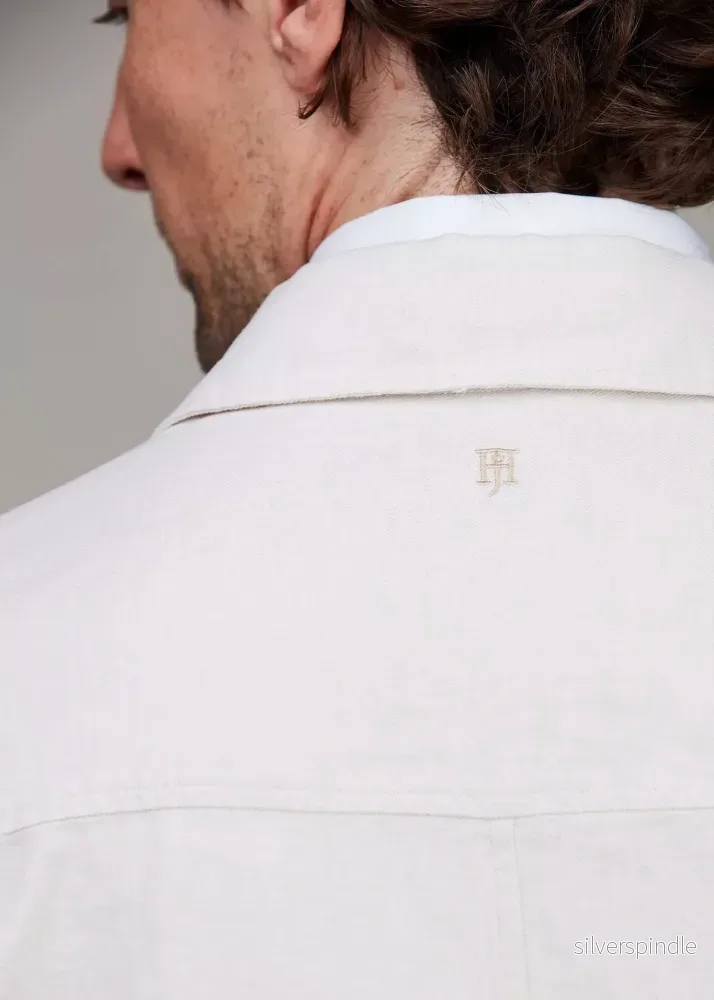 Hansen & Jacob Linen Twill Overshirt Offwhite - Bild 2