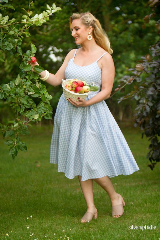 Priscilla swingklänning - mint ginghamrutor - Bild 2