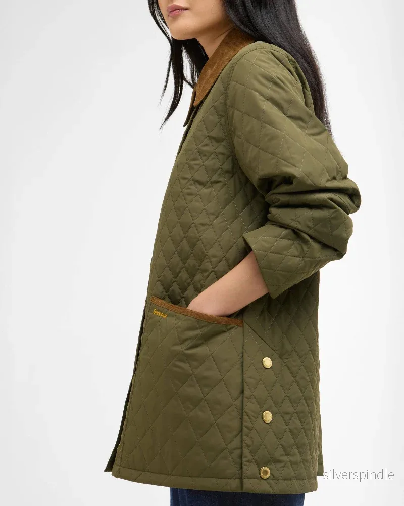Barbour Goldmine Quilted Jkt Green - Bild 3