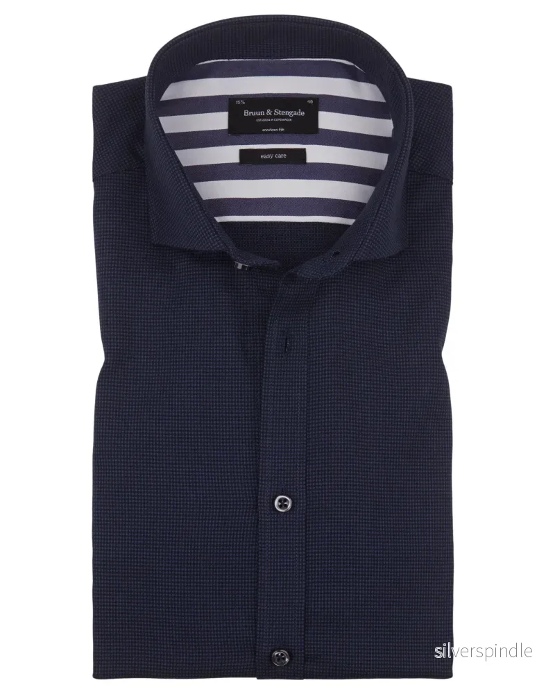 BS Angelino Modern Fit Skjorta – Marinblå