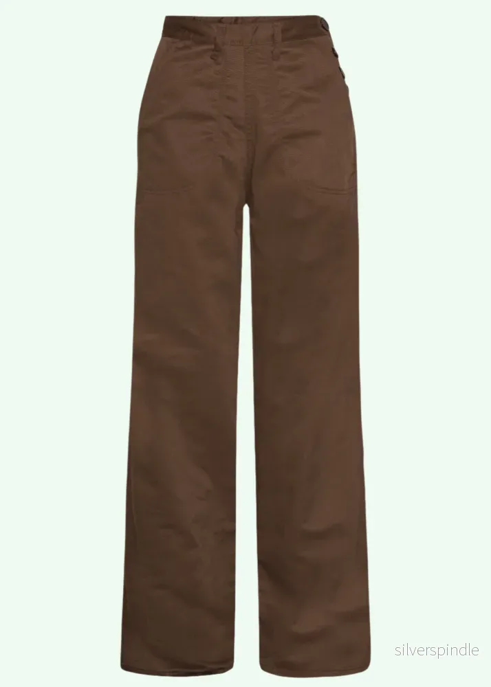 Button Pants byxor i brunt