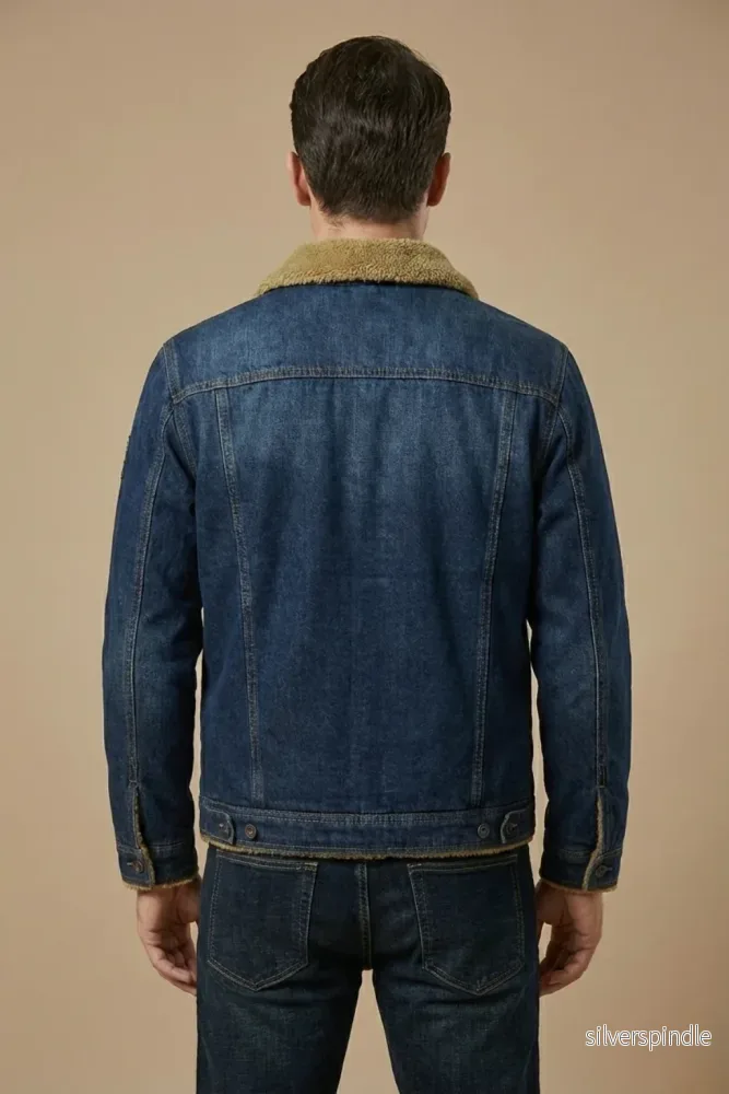 Klassisk Svart Jeansjacka med Foder och Knappstängning | Tidlös Design för Kalla Dagar - Bild 3