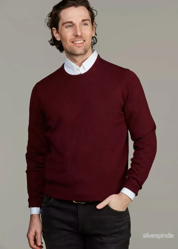 Hansen & Jacob Crew Neck Sweater Mörk Röd Hansen & Jacob Crew Neck Sweater Mörk Röd