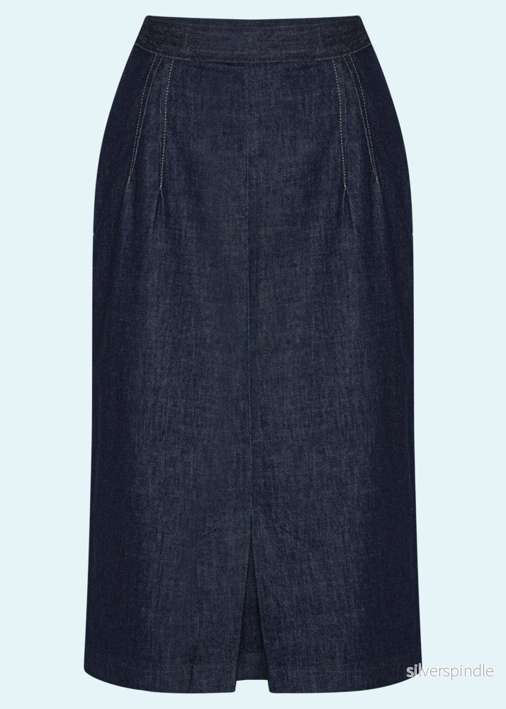 Pencilkjol i denim i 1950-talsstil Pencilkjol i denim i 1950-talsstil