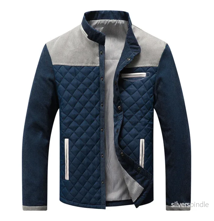 Ethan | Modern Slim Fit Kappa med Lapptäcksmönster för Vår och Höst Ethan | Modern Slim Fit Kappa med Lapptäcksmönster för Vår och Höst