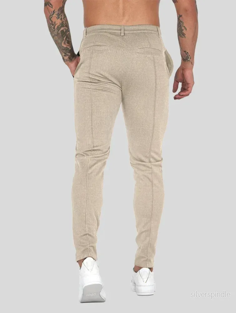 Ethan | Modern Slim Fit Byxor Dam med Raka Ben Khaki - Bild 3