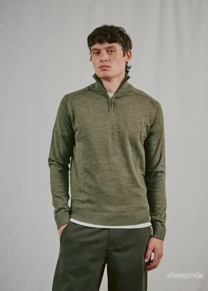 BS Pelle Regular Fit Stickat - Olive - Bild 2
