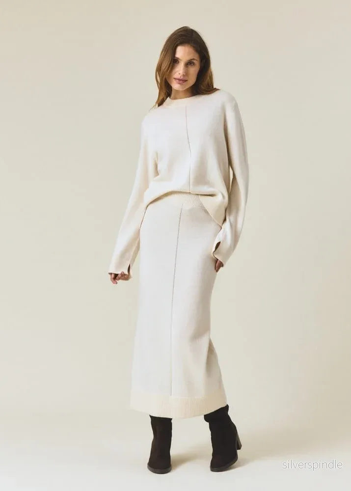 Lexington Soft Knitted Skirt Offwhite/Melange - Bild 2