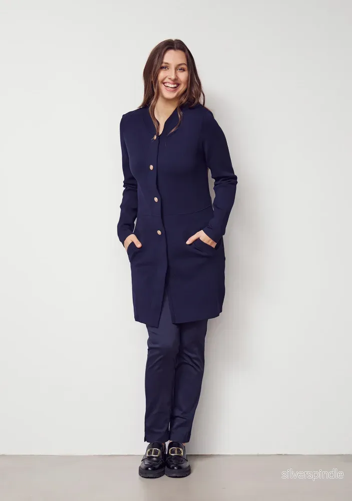 Jena Button Cardigan - Navy