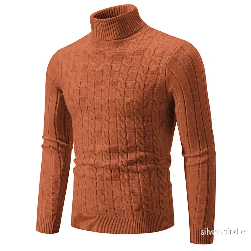 Ethan | Elegant Slim Fit Stickad Polotröja med Twistmönster - Bild 3